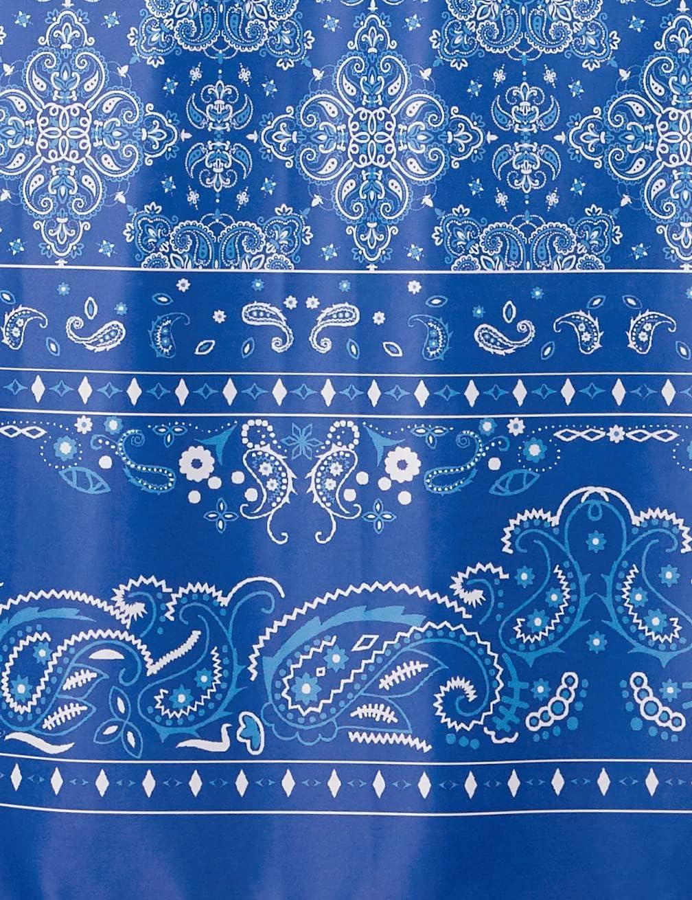 imageAmeriMark Casual Womens Patio Muumuu House Dress Loose Comfortable Short Sleeve Sun Dress Lounger Gown Sleepwear for LadiesBlue Bandana