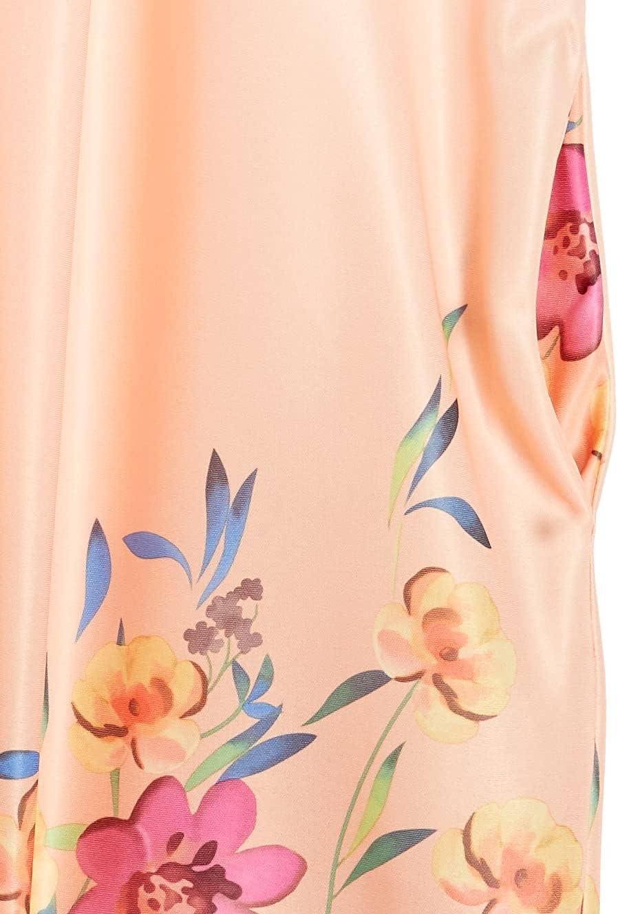 imageAmeriMark Casual Womens Patio Muumuu House Dress Loose Comfortable Short Sleeve Sun Dress Lounger Gown Sleepwear for LadiesCoral Floral Border