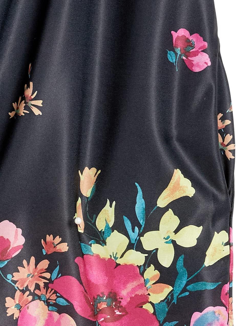 imageAmeriMark Casual Womens Patio Muumuu House Dress Loose Comfortable Short Sleeve Sun Dress Lounger Gown Sleepwear for LadiesEvening Floral