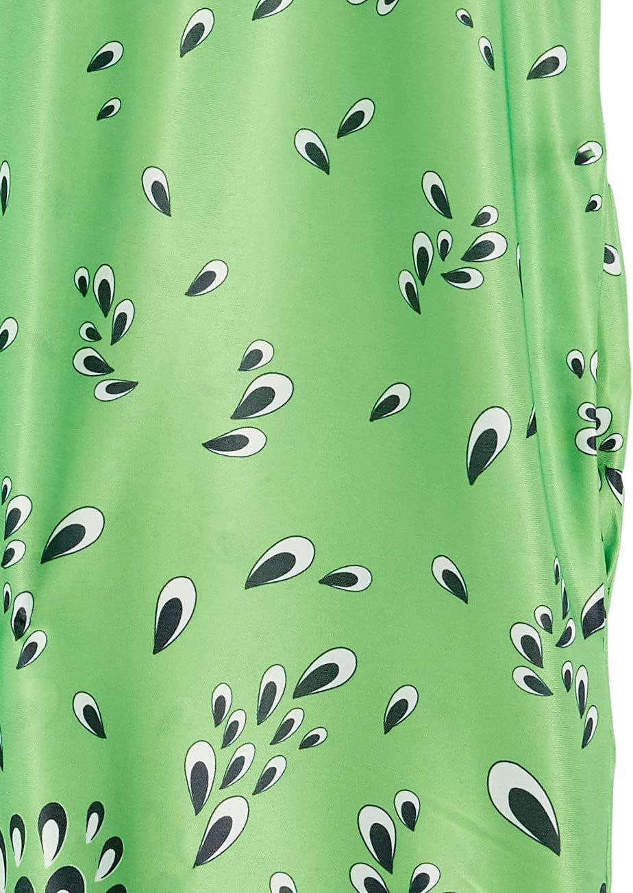 imageAmeriMark Casual Womens Patio Muumuu House Dress Loose Comfortable Short Sleeve Sun Dress Lounger Gown Sleepwear for LadiesGreen Border