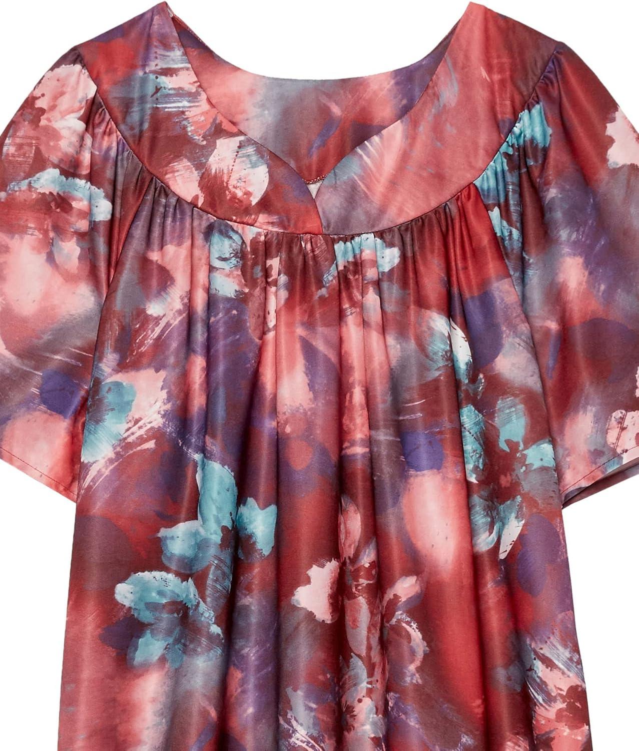 imageAmeriMark Casual Womens Patio Muumuu House Dress Loose Comfortable Short Sleeve Sun Dress Lounger Gown Sleepwear for LadiesMulti Paisley