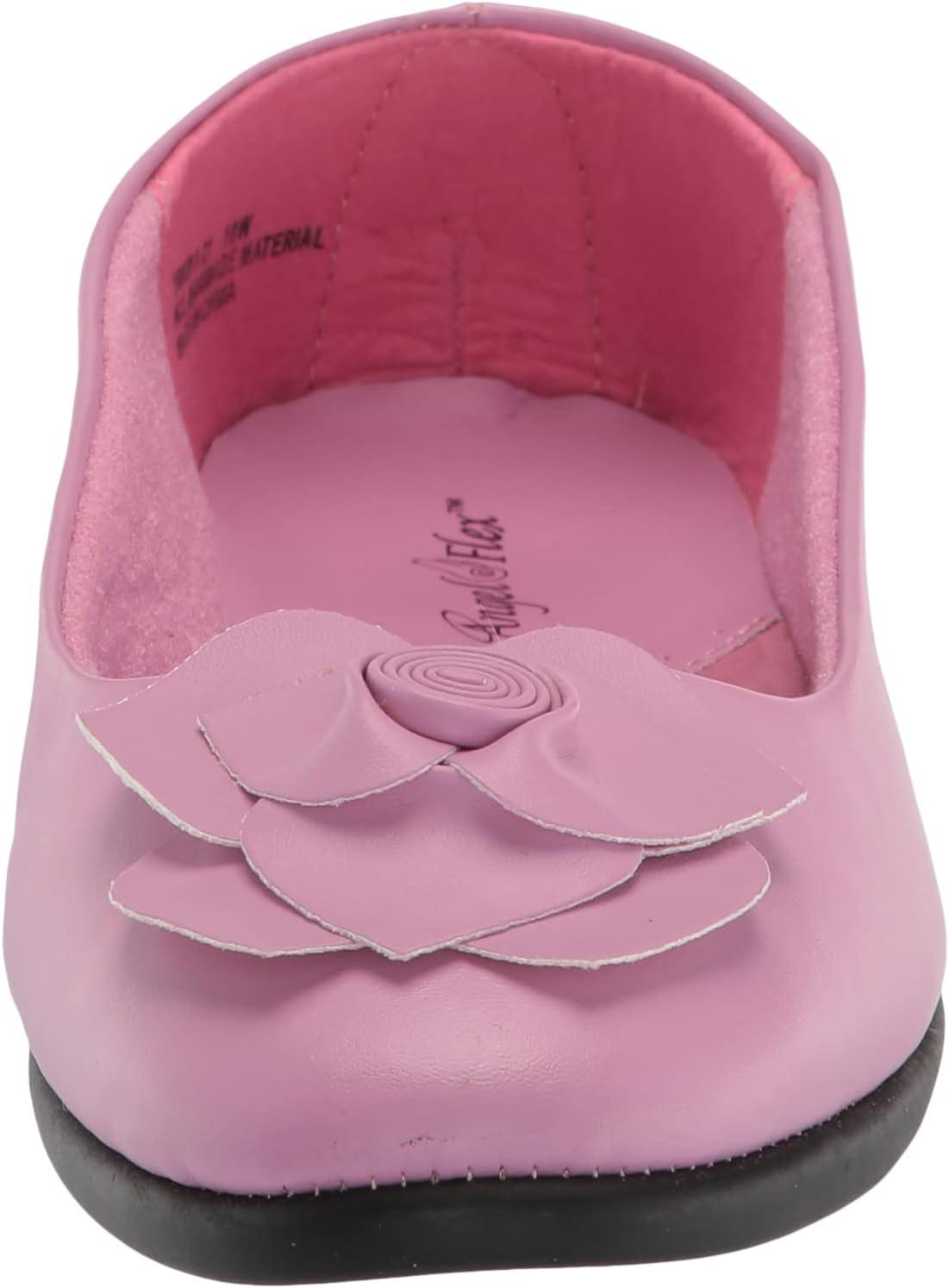 imageAmeriMark Classic Women SlipOn Rose Ballet Flat Ladies Comfortable NoSkid Arch Support Dress Shoe with Floral AccentsMauve