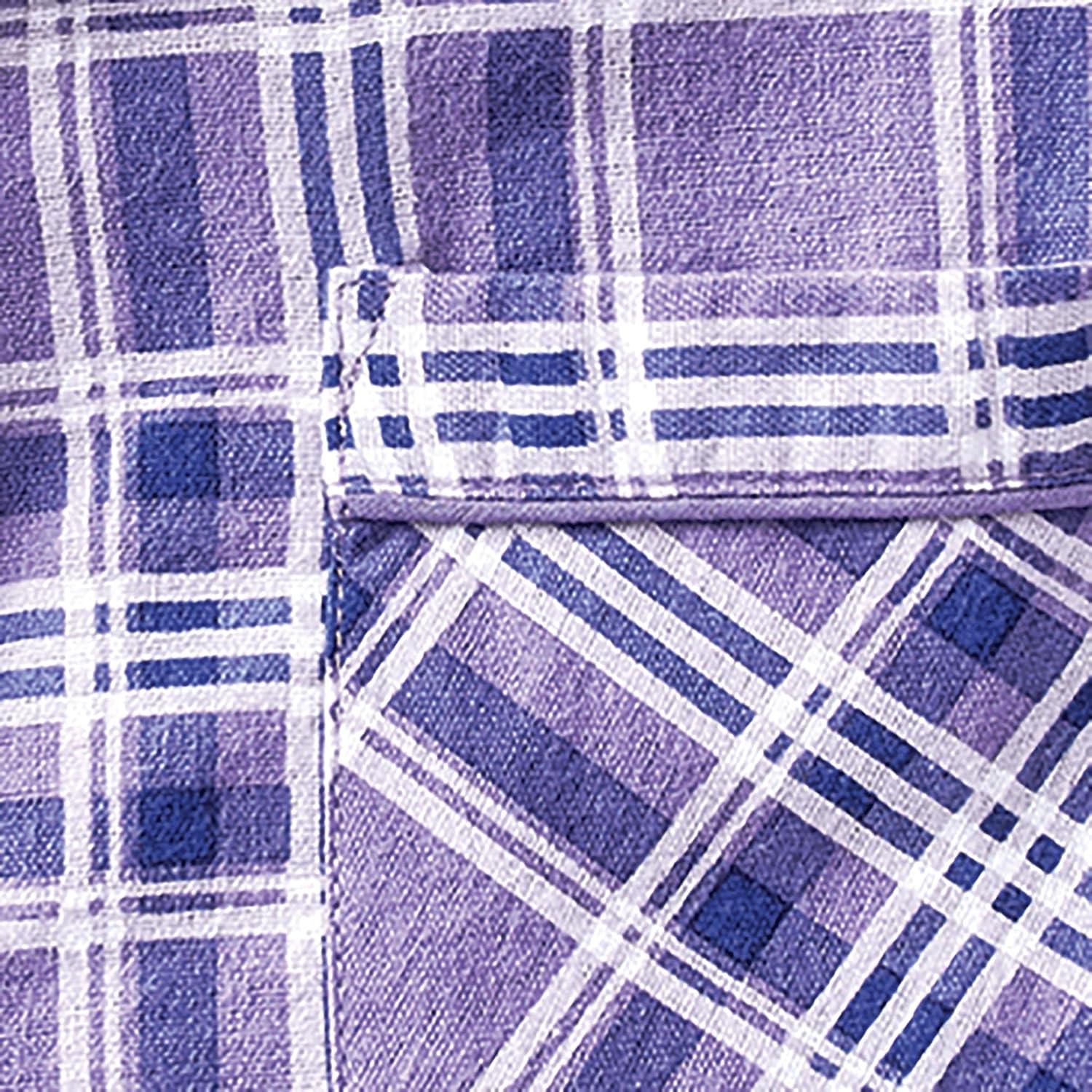 imageAmeriMark Cozee Corner Floral Printed Flannel Pajama Set 100 Cotton Flannel PJs ButtonDown Top Elastic Waist PantsLilac Plaid