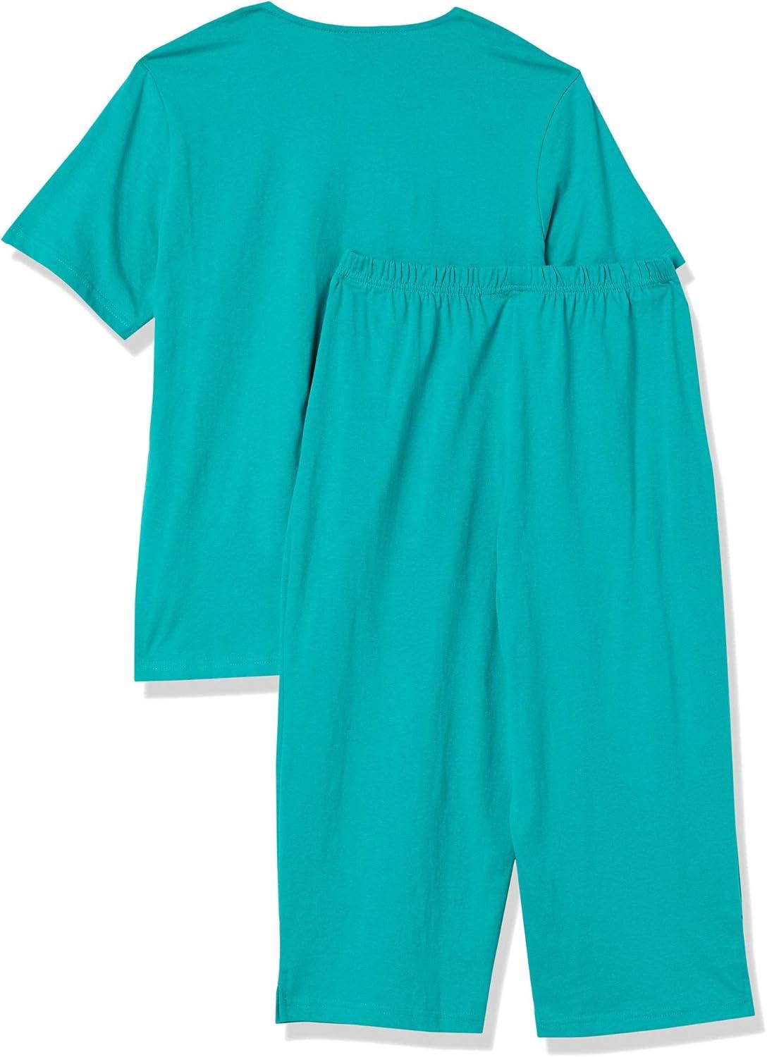 imageAmeriMark Embroidered Floral Trim Capri Set Womens Capri Top amp Pants OutfitJade