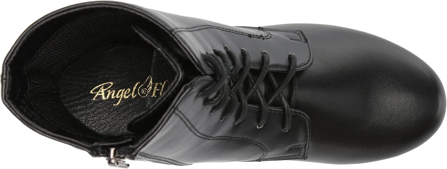 imageAmeriMark Jada Lace Up Ankle Boots Low Heeled Boots for WomenBlack