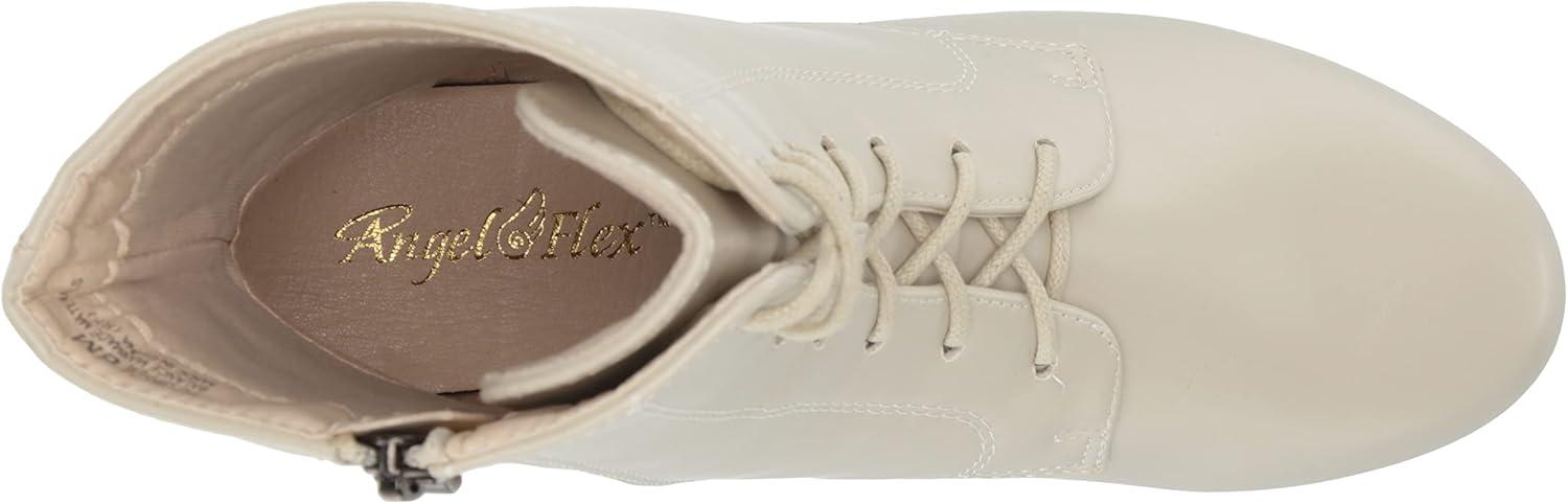imageAmeriMark Jada Lace Up Ankle Boots Low Heeled Boots for WomenWinter White