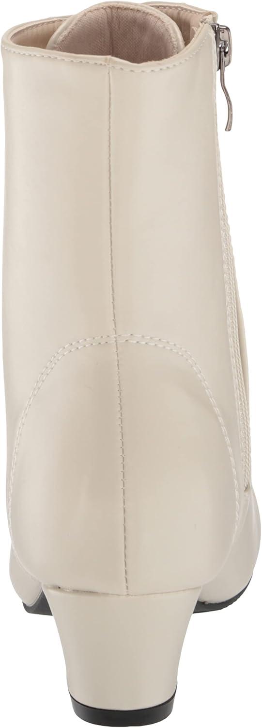 imageAmeriMark Jada Lace Up Ankle Boots Low Heeled Boots for WomenWinter White