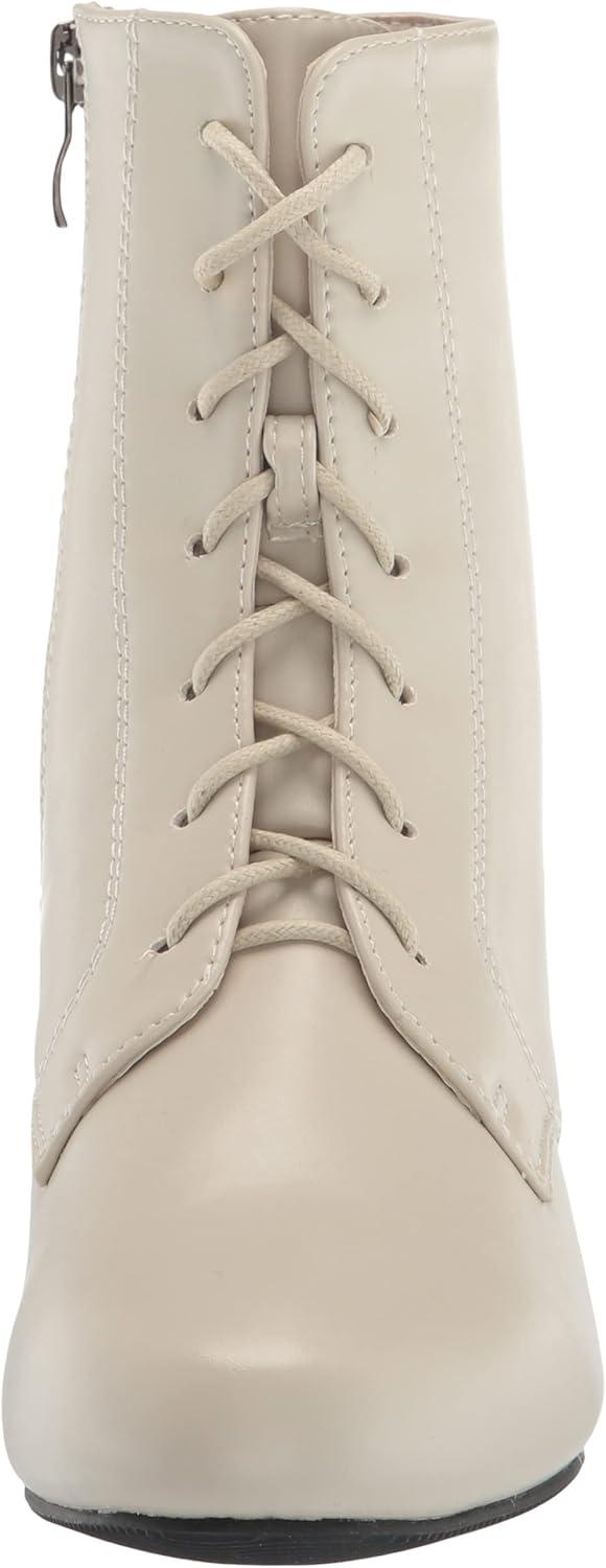 imageAmeriMark Jada Lace Up Ankle Boots Low Heeled Boots for WomenWinter White