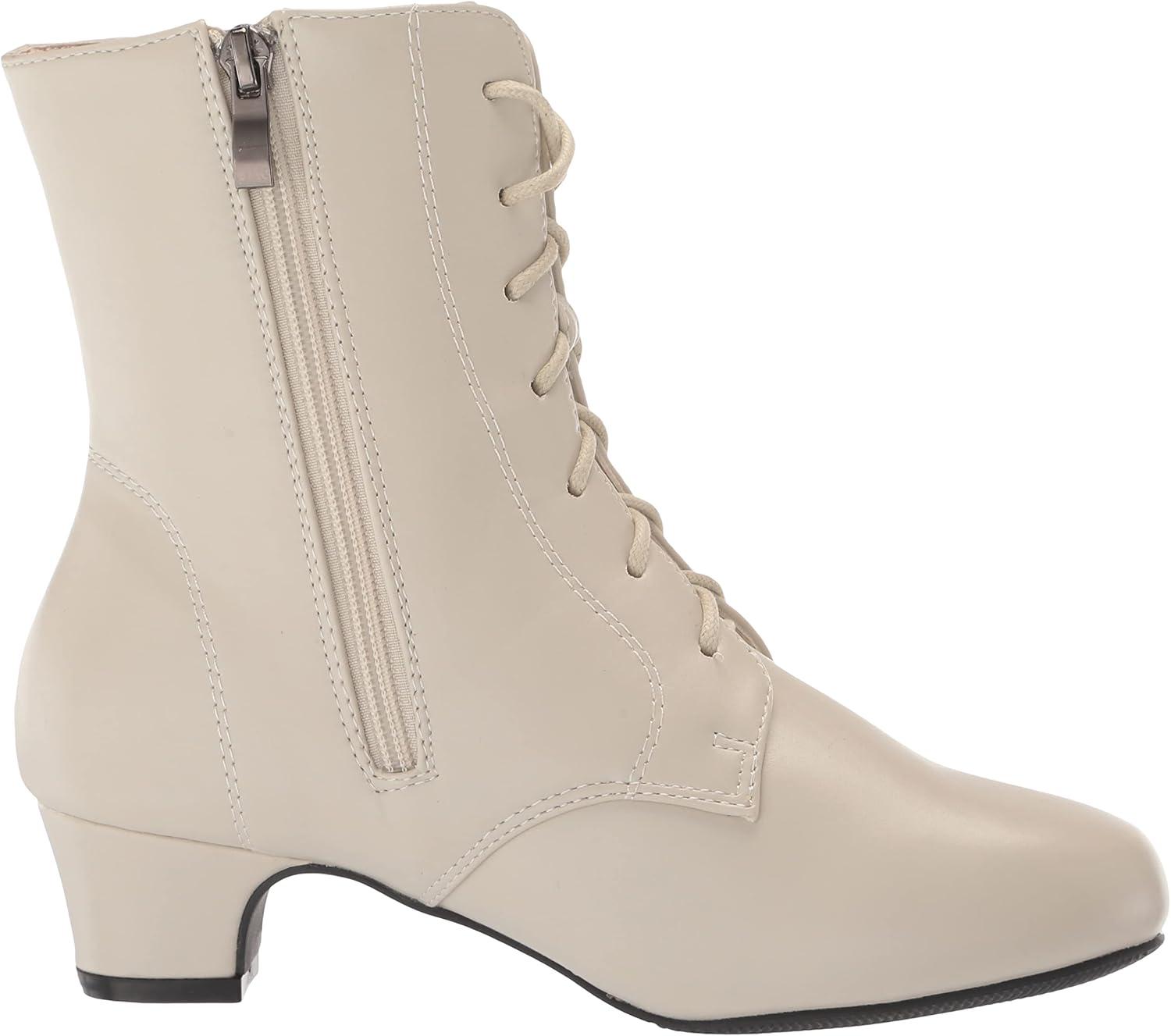 imageAmeriMark Jada Lace Up Ankle Boots Low Heeled Boots for WomenWinter White