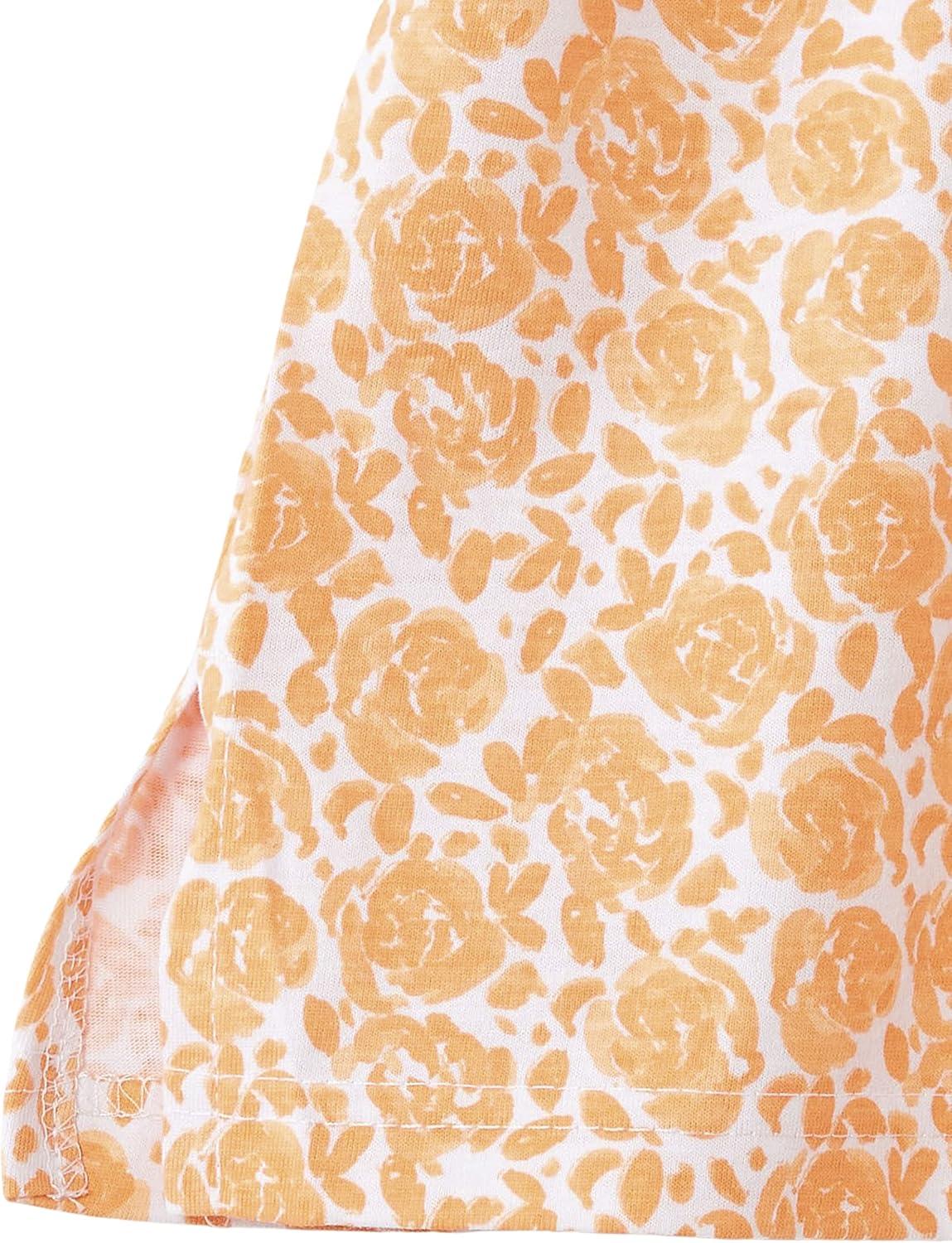 imageAmeriMark Print Knit PJ Sleepwear Two Piece Pajama Short Set for WomenCantaloupe