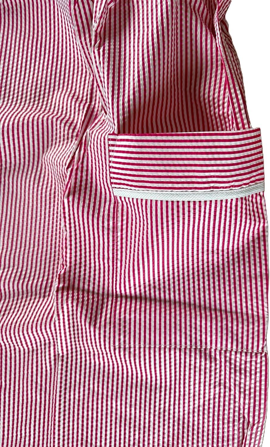 imageAmeriMark Women CalfLength Snap Front Knit Duster House Coat Robe LooseFitting Plush Bathrobe Short Sleeve Bath RobePink Punch