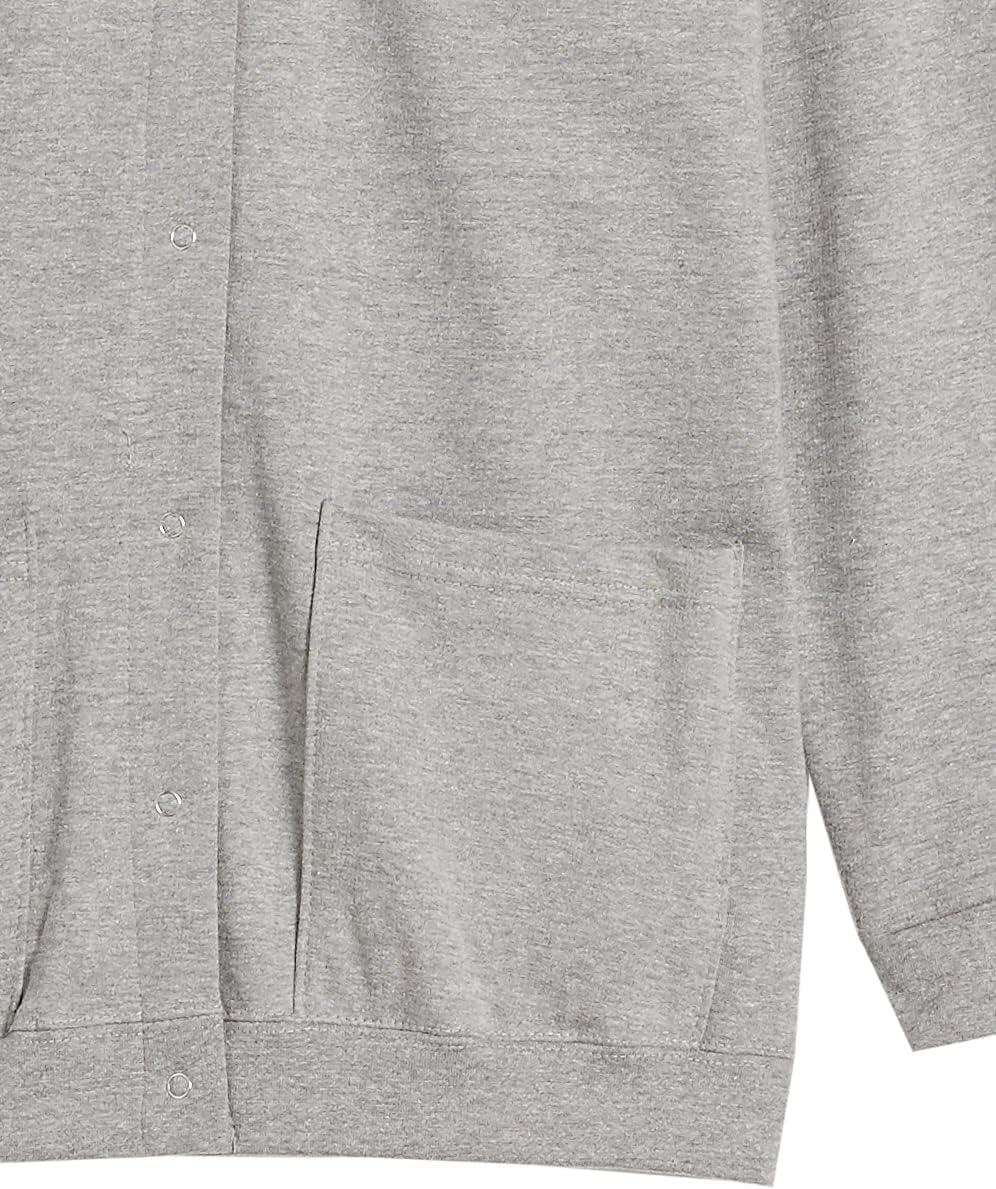 imageAmeriMark Women Fleece Snap Button Cardigan Sweatshirt Coat Ladies Soft Lightweight Warm Long Sleeve Jacket with PocketsHeather Gray