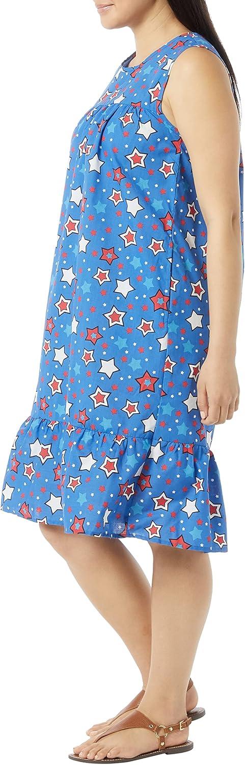 imageAmeriMark Womens Breezy Casual Sundress Beach Coverup Sleeveless with Side PocketNavy Stars