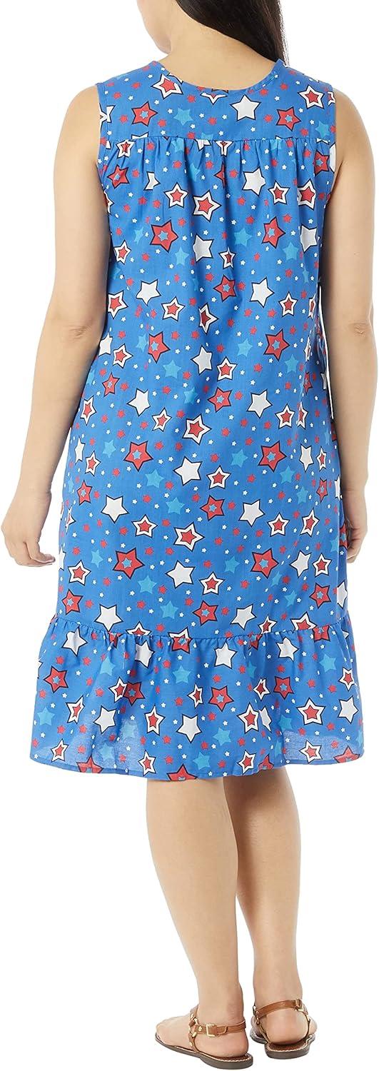 imageAmeriMark Womens Breezy Casual Sundress Beach Coverup Sleeveless with Side PocketNavy Stars