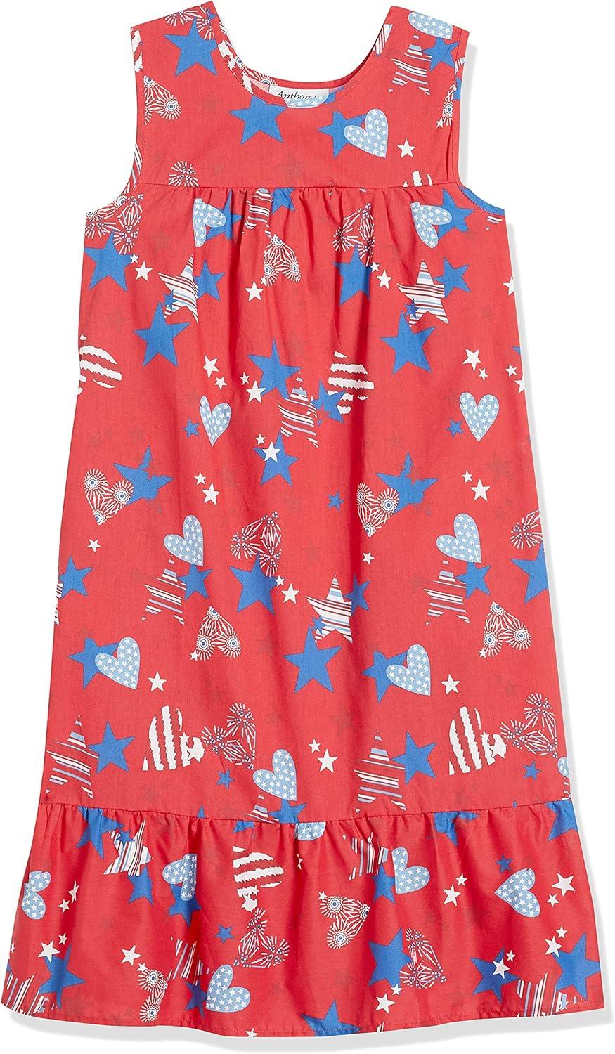 imageAmeriMark Womens Breezy Casual Sundress Beach Coverup Sleeveless with Side PocketRed American