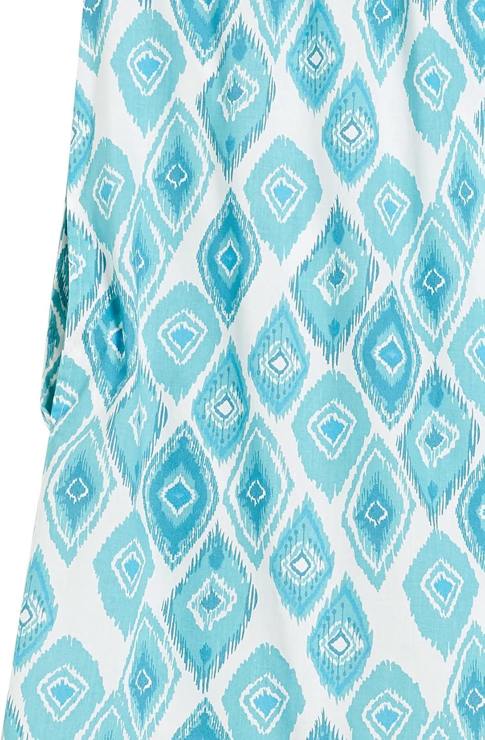 imageAmeriMark Womens Breezy Casual Sundress Beach Coverup Sleeveless with Side PocketTeal Ikat