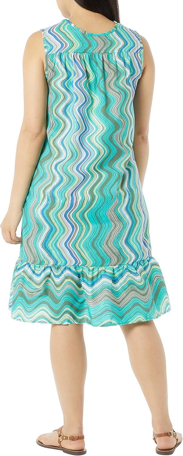 imageAmeriMark Womens Breezy Casual Sundress Beach Coverup Sleeveless with Side PocketWave Stripe