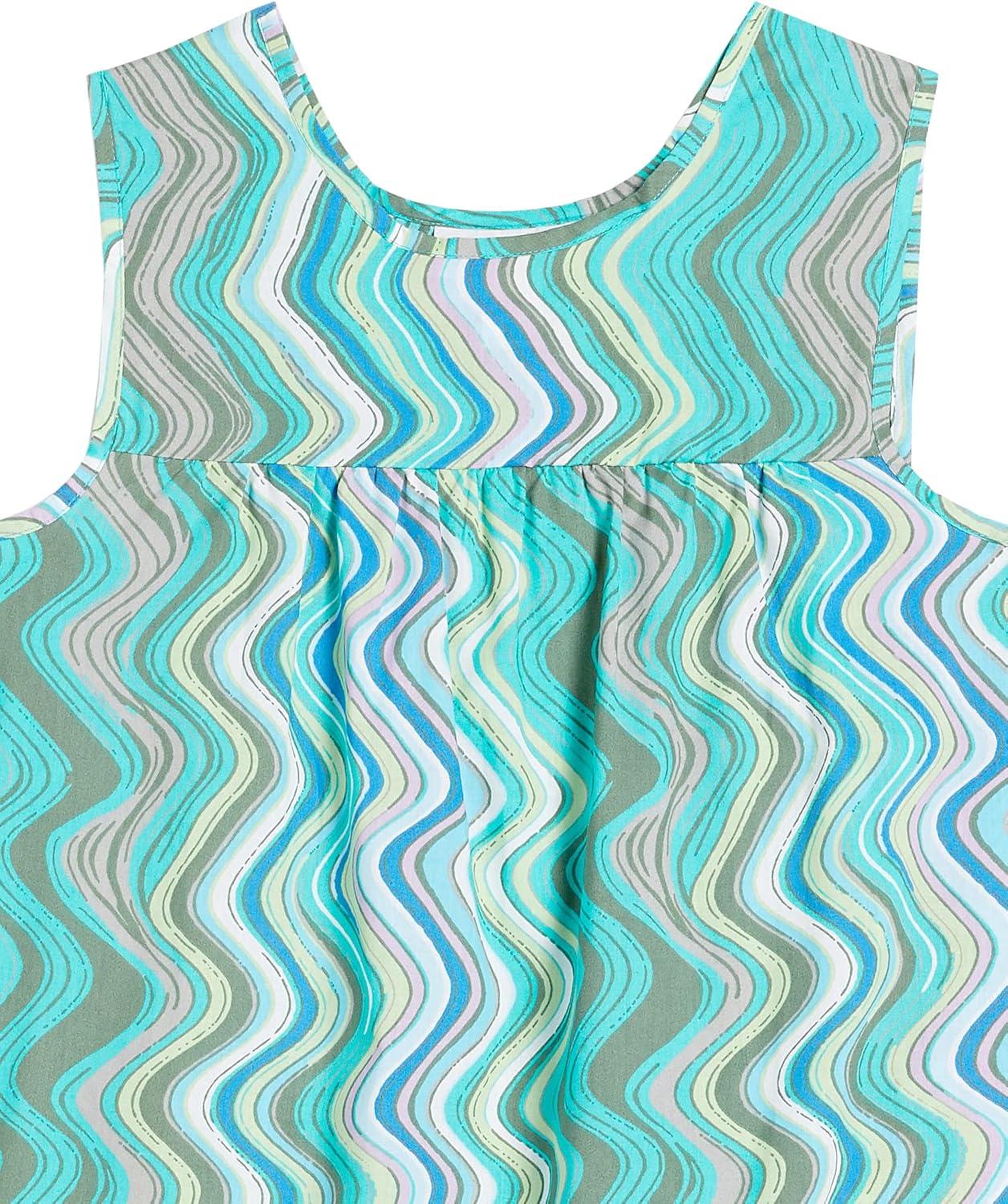 imageAmeriMark Womens Breezy Casual Sundress Beach Coverup Sleeveless with Side PocketWave Stripe