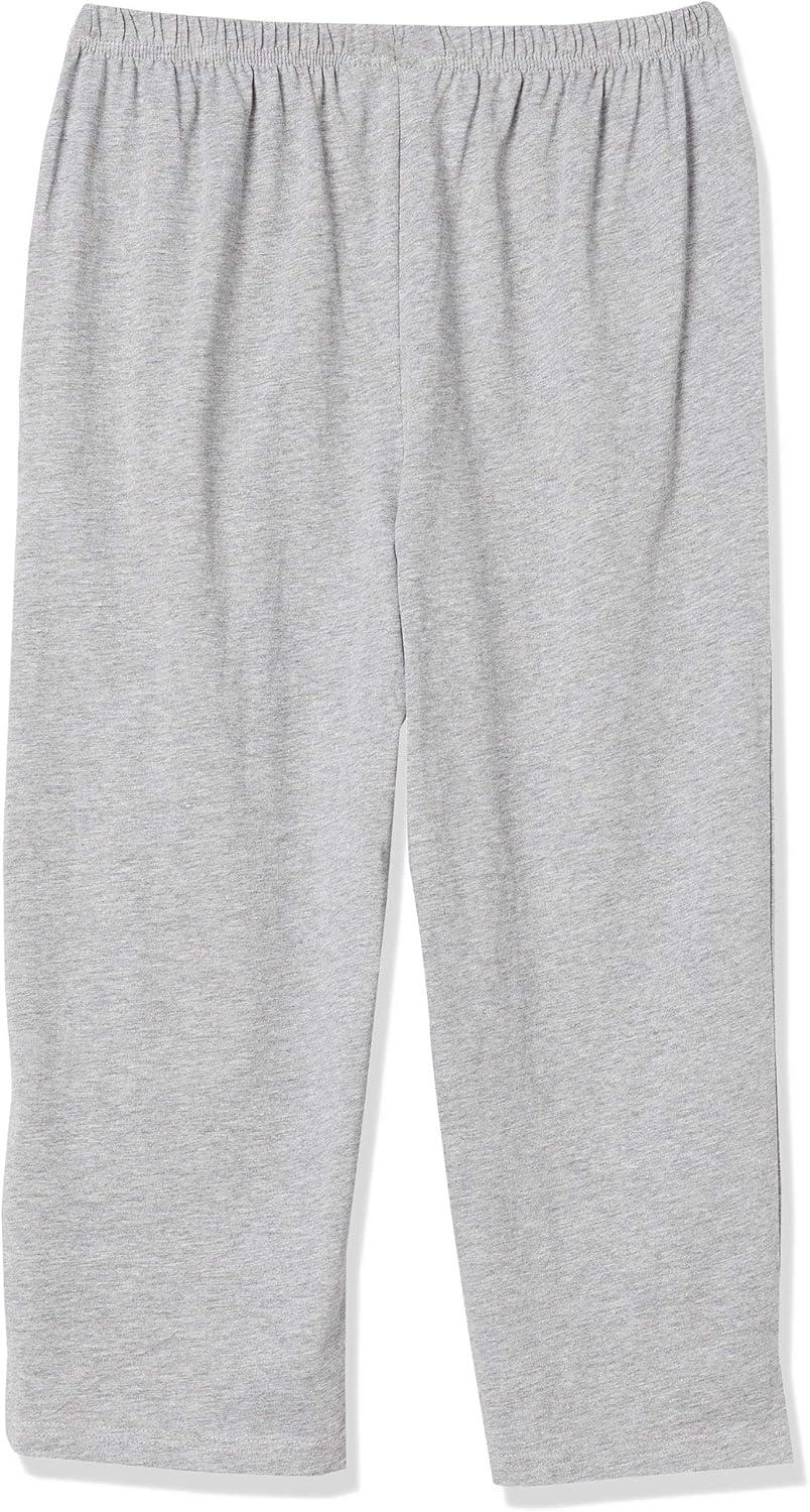 imageAmeriMark Womens Capri Pants Full Elastic Waist Pedal Pushers Ladies 100 Cotton PullOn Cropped Pants Side PocketsHeather Gray