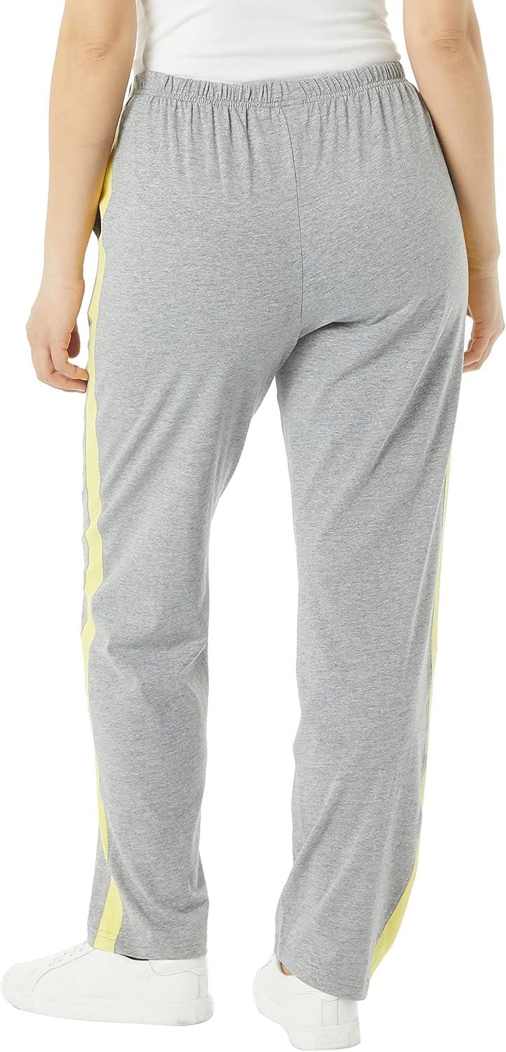 imageAmeriMark Womens Contrast Stripe Sweatpants PullOn Pants with PocketsGray Sunshine