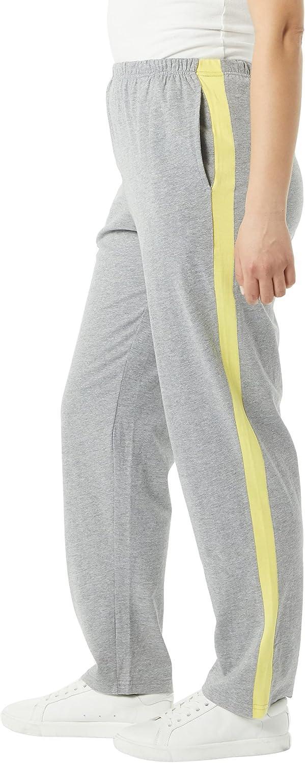 imageAmeriMark Womens Contrast Stripe Sweatpants PullOn Pants with PocketsGray Sunshine