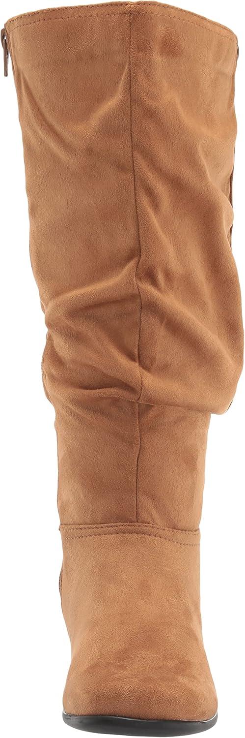 imageAmeriMark Womens FauxSuede Adina WideCalf Boots Comfortable Stylish Durable Side Zipper Excellent TractionCognac