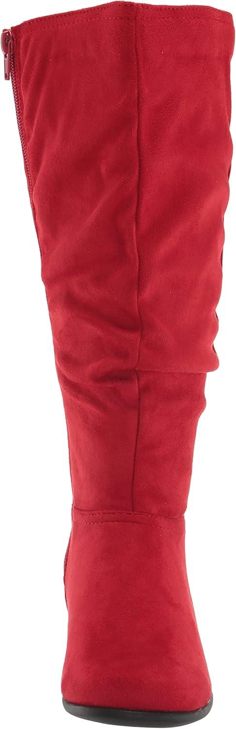 imageAmeriMark Womens FauxSuede Adina WideCalf Boots Comfortable Stylish Durable Side Zipper Excellent TractionRed