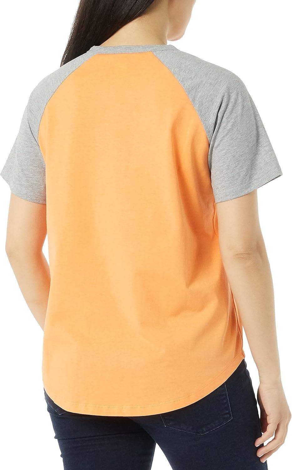 imageAmeriMark Womens Henley Baseball Shirt Tunic Top Contrast SleevesMelon Gray