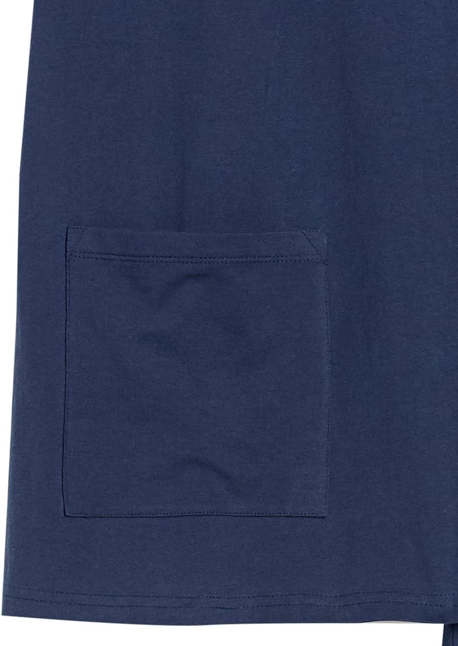 imageAmeriMark Womens Henley Pant Set Short Sleeve Top with Pocket amp PullOn PantsNavy