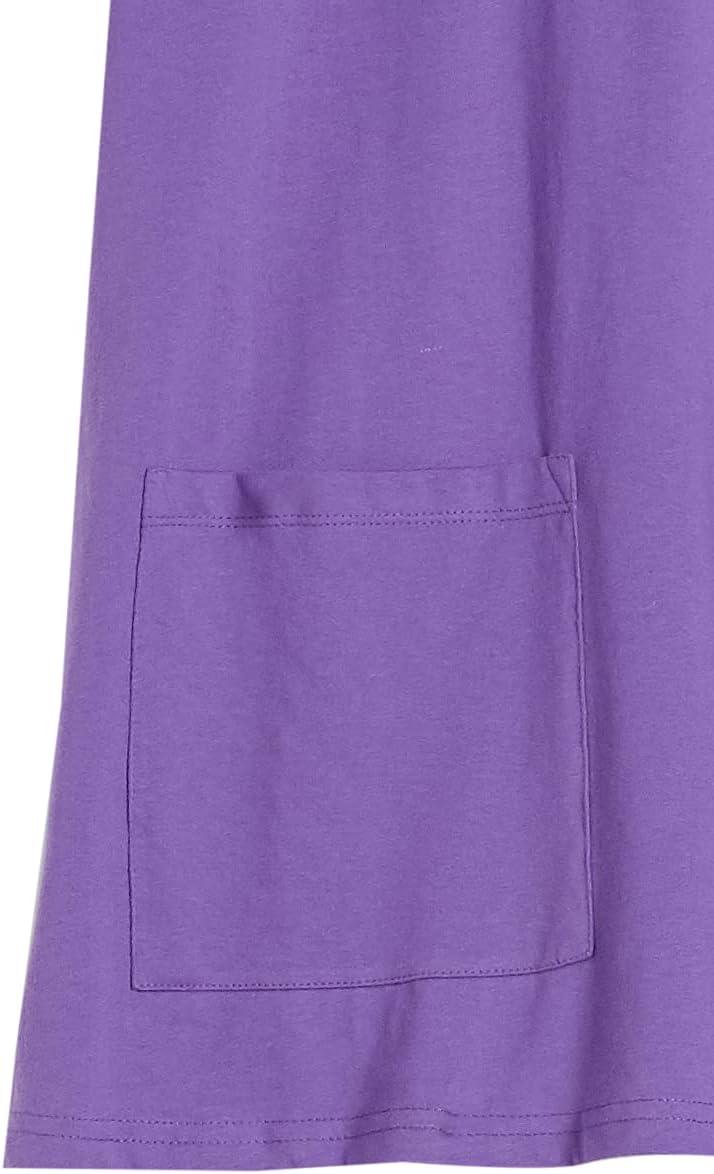 imageAmeriMark Womens Henley Pant Set Short Sleeve Top with Pocket amp PullOn PantsViolet