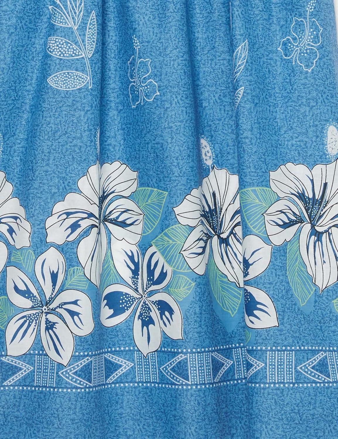 imageAmeriMark Womens Patio Dress Lounger Floral Print Border Short Sleeve amp PocketsFrench Blue