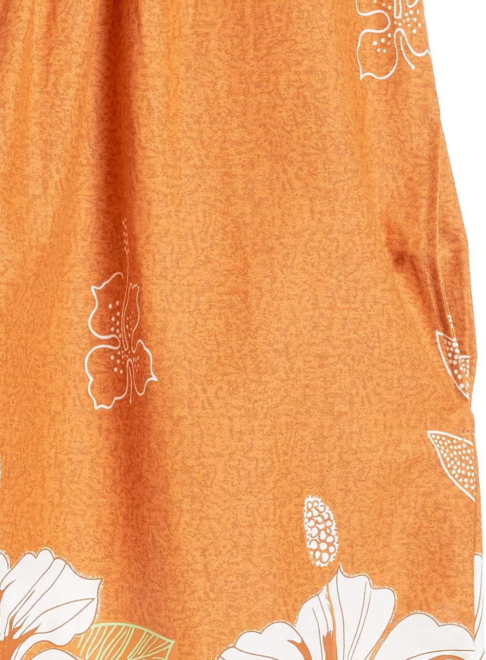 imageAmeriMark Womens Patio Dress Lounger Floral Print Border Short Sleeve amp PocketsOrange