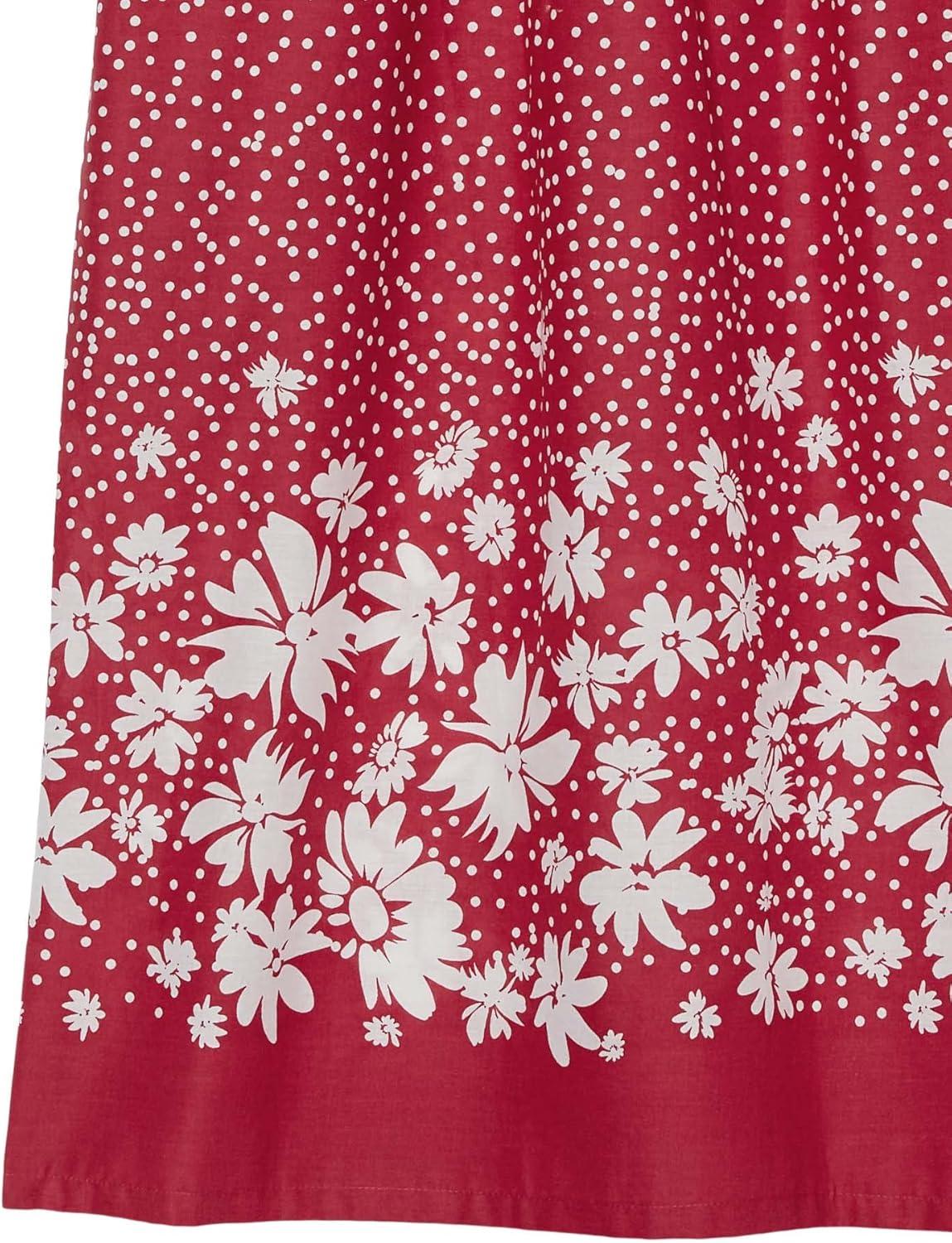 imageAmeriMark Womens Patio Dress Lounger Floral Print Border Short Sleeve amp PocketsRed Border