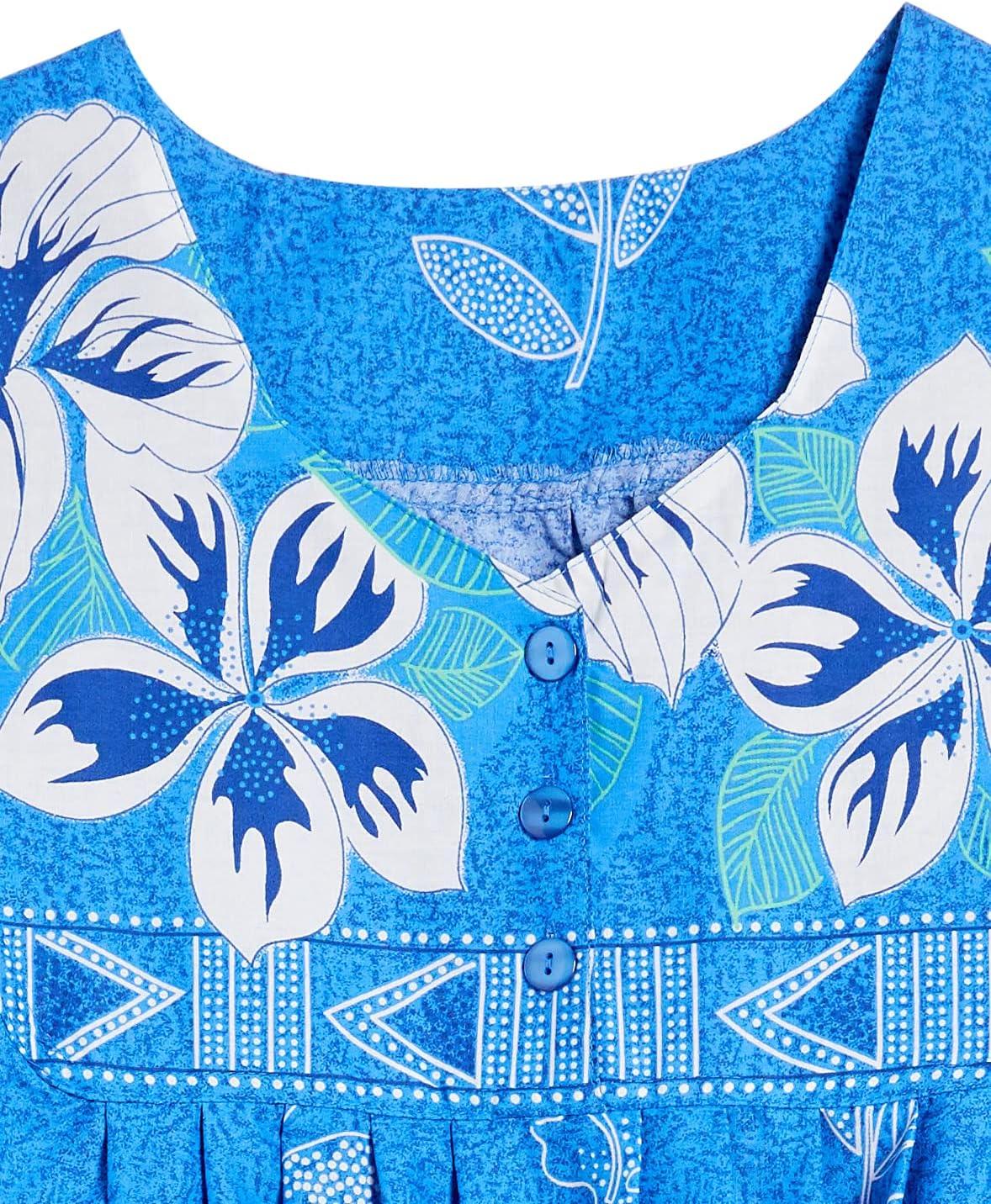 imageAmeriMark Womens Patio Dress Lounger Floral Print Border Short Sleeve amp PocketsRoyal