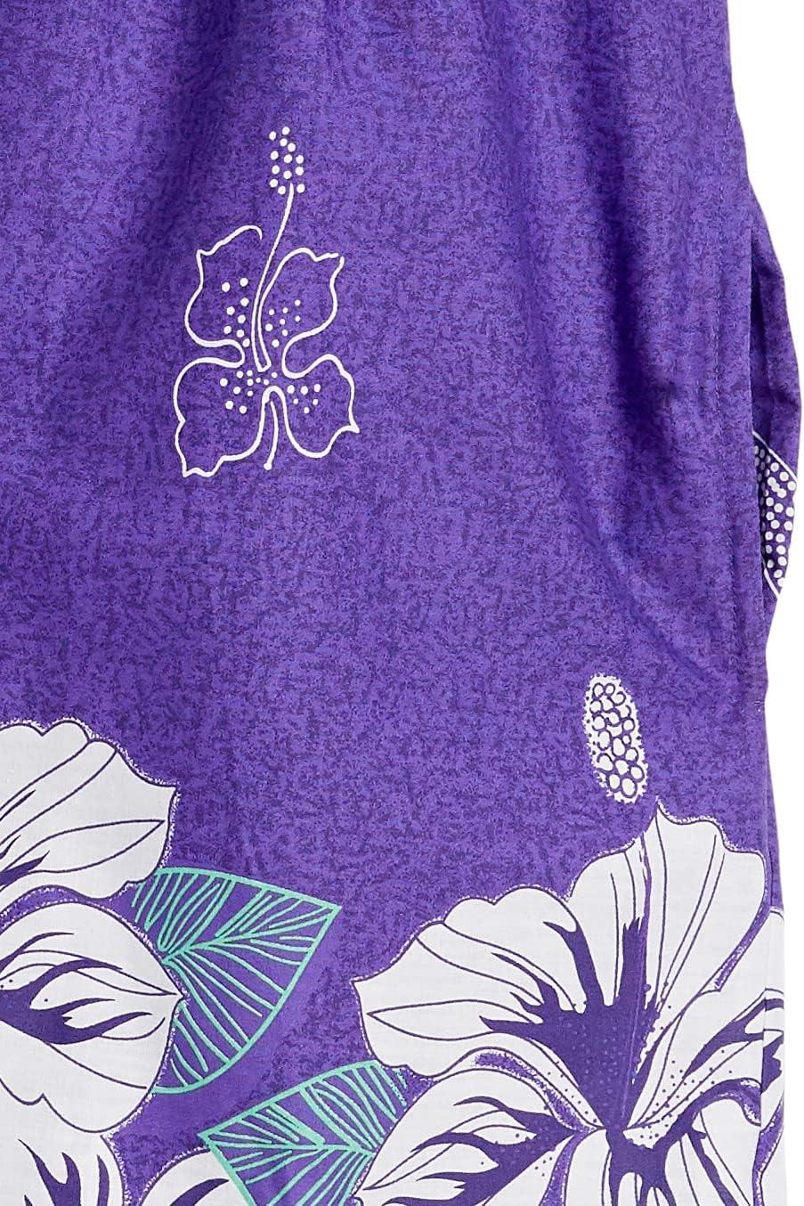 imageAmeriMark Womens Patio Dress Lounger Floral Print Border Short Sleeve amp PocketsViolet