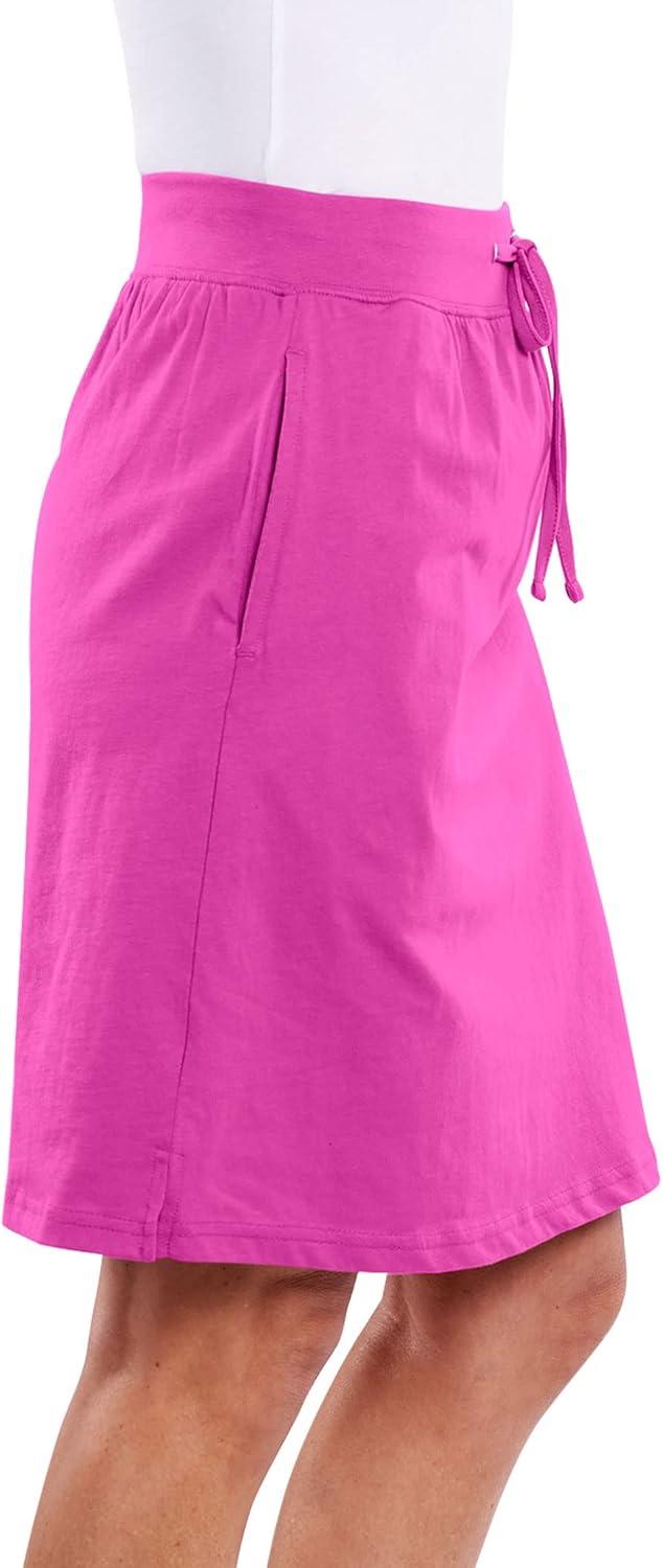 imageAmeriMark Womens Stretch Knit Skort Cotton Skort wPocket amp Drawstring WaistMulberry