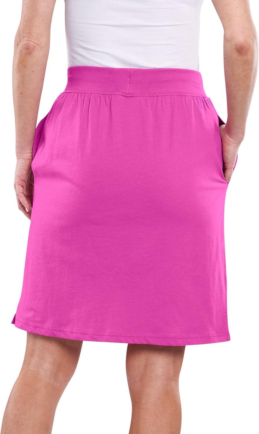 imageAmeriMark Womens Stretch Knit Skort Cotton Skort wPocket amp Drawstring WaistMulberry