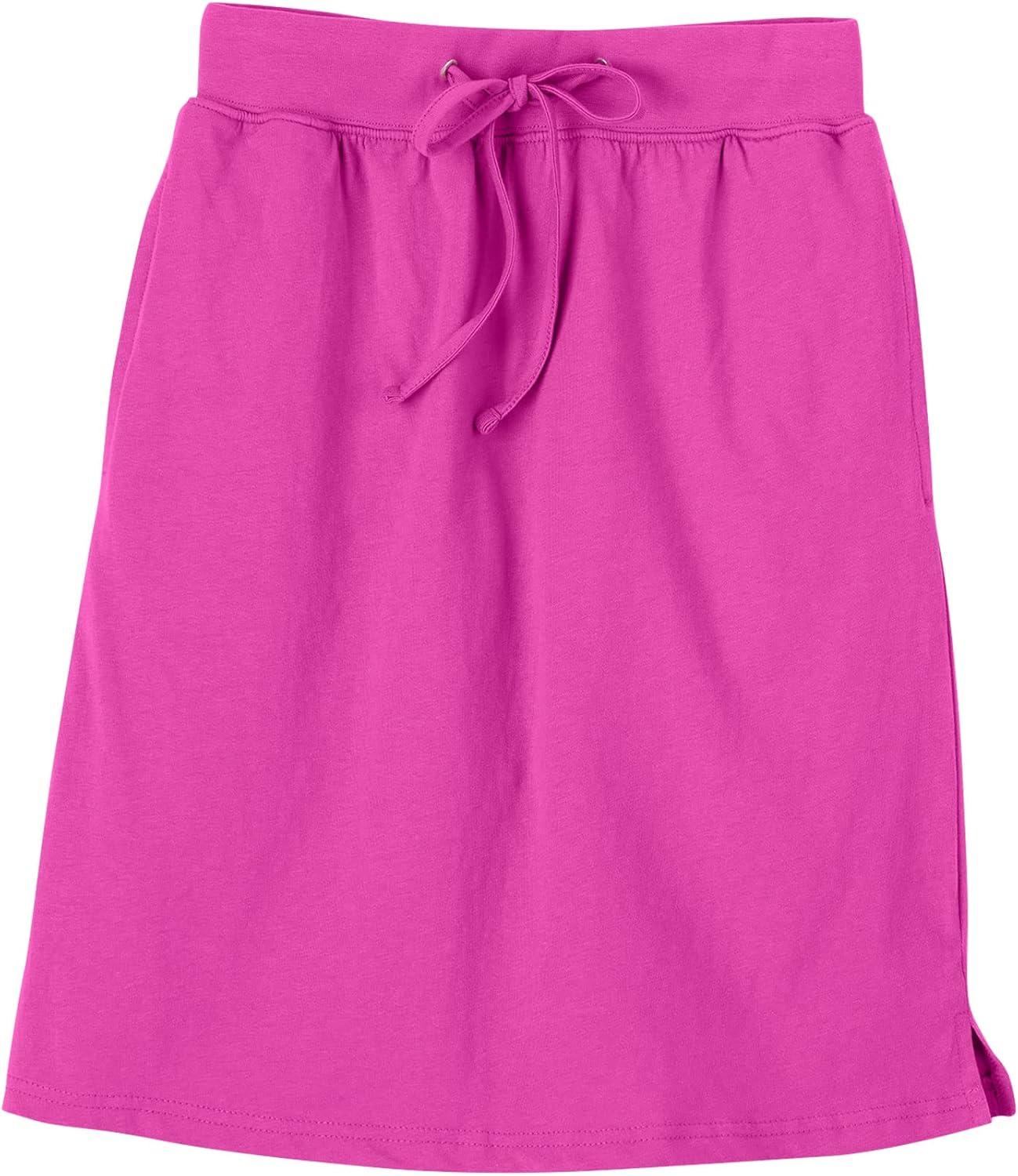 imageAmeriMark Womens Stretch Knit Skort Cotton Skort wPocket amp Drawstring WaistMulberry