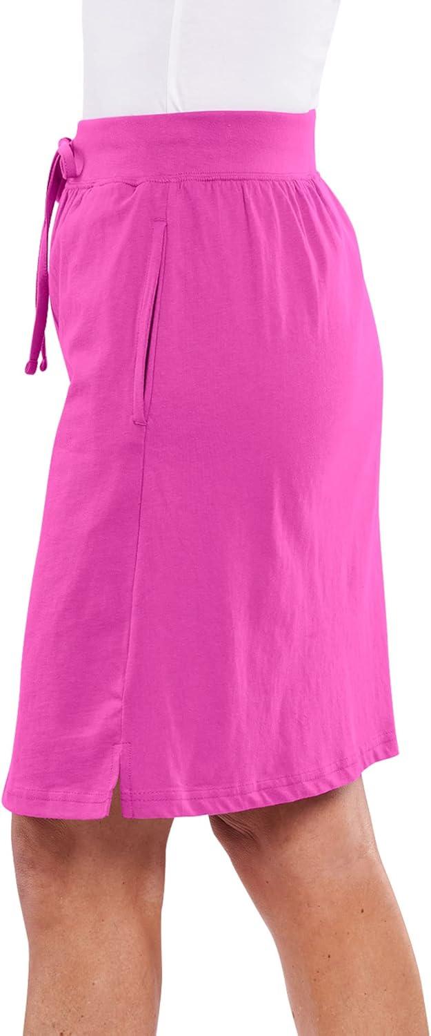 imageAmeriMark Womens Stretch Knit Skort Cotton Skort wPocket amp Drawstring WaistMulberry