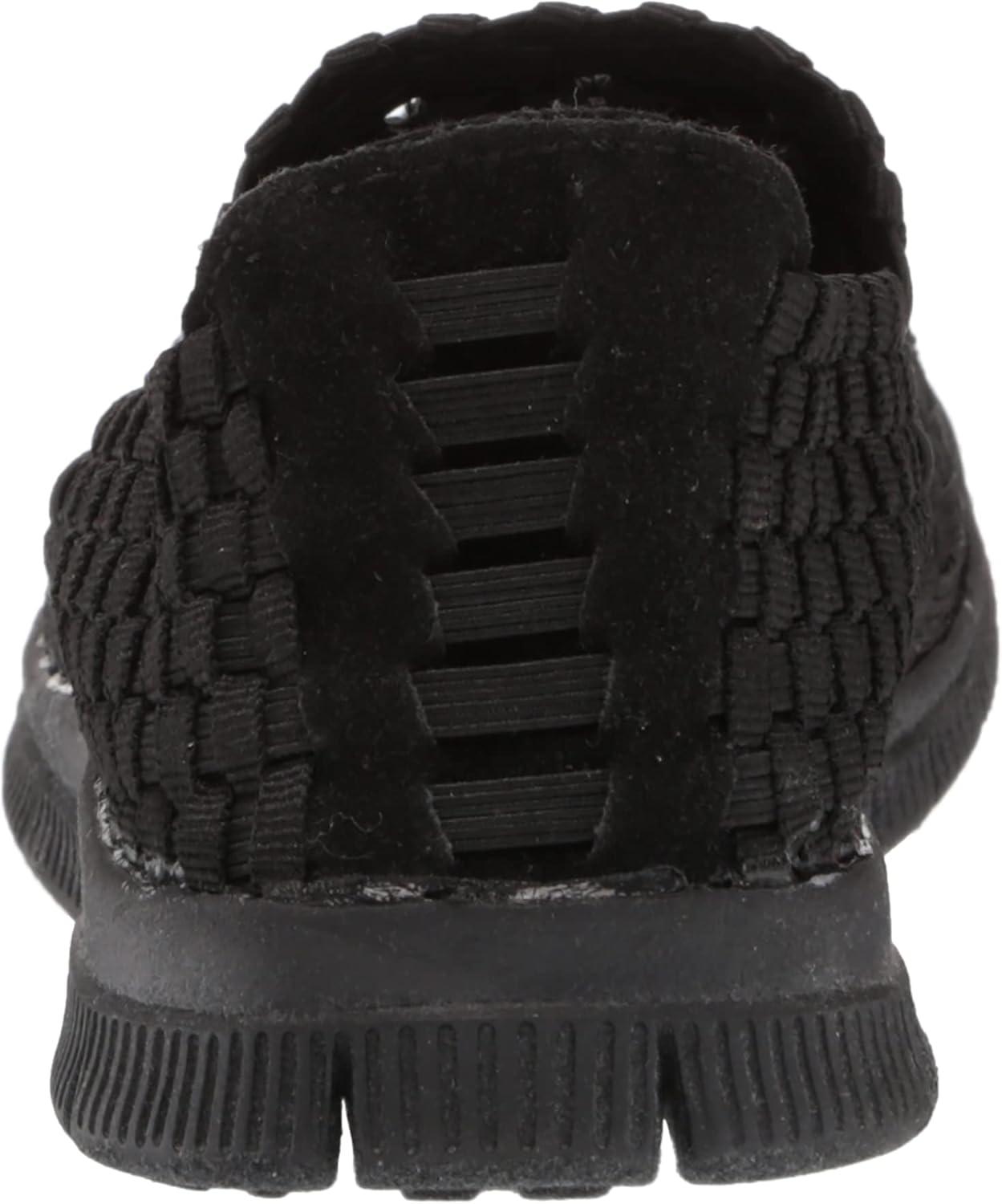 imageAmeriMark Womens Tori Woven SlipOn Stretch Walking Shoe Ladies Cushioned Insole Flexible Mesh Athletic Tennis SneakerBlack