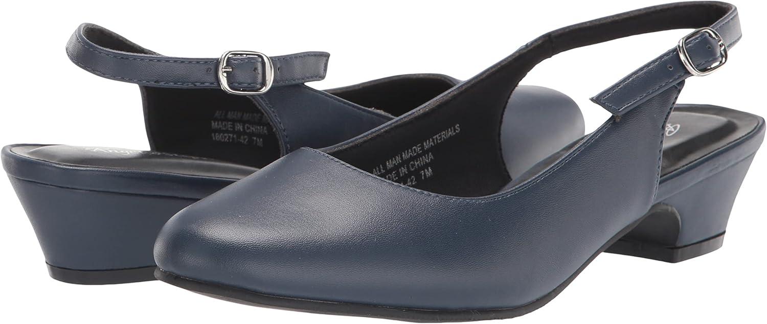 imageAngelSteps Womens Adult Delia Pumps Dress Shoes Low Heel SlingbackNavy