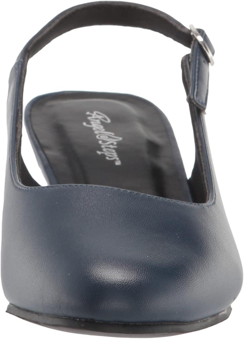 imageAngelSteps Womens Adult Delia Pumps Dress Shoes Low Heel SlingbackNavy