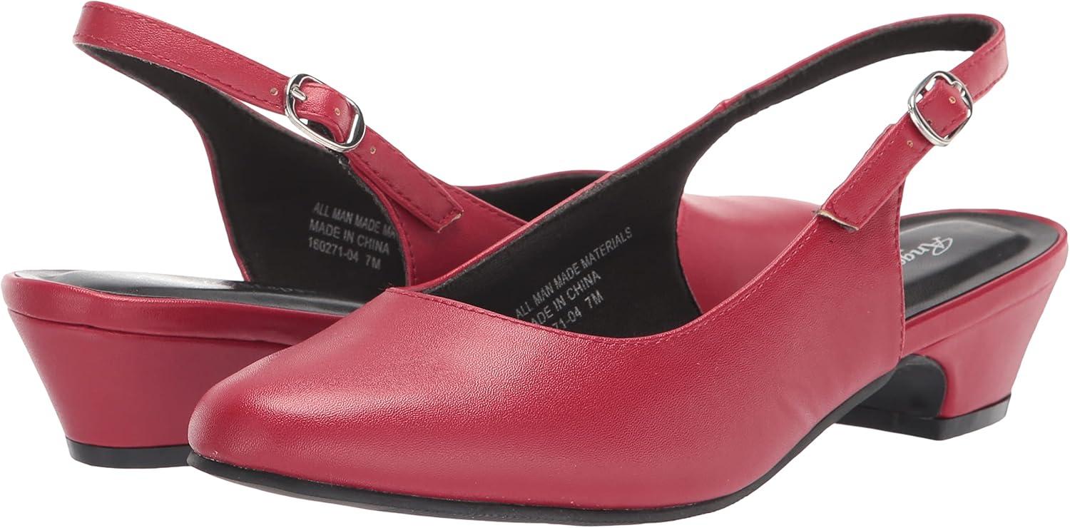 imageAngelSteps Womens Adult Delia Pumps Dress Shoes Low Heel SlingbackRed