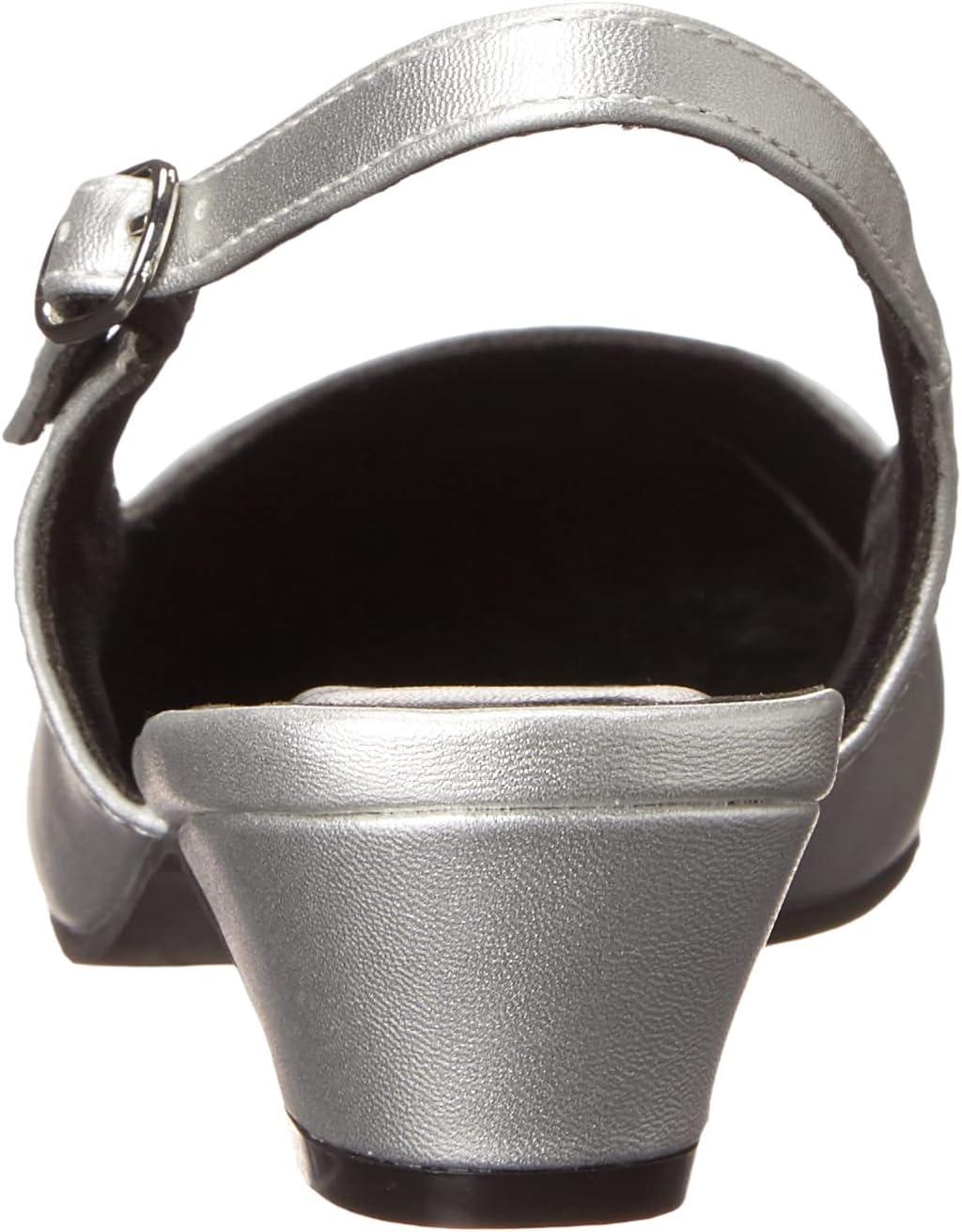 imageAngelSteps Womens Adult Delia Pumps Dress Shoes Low Heel SlingbackSilver