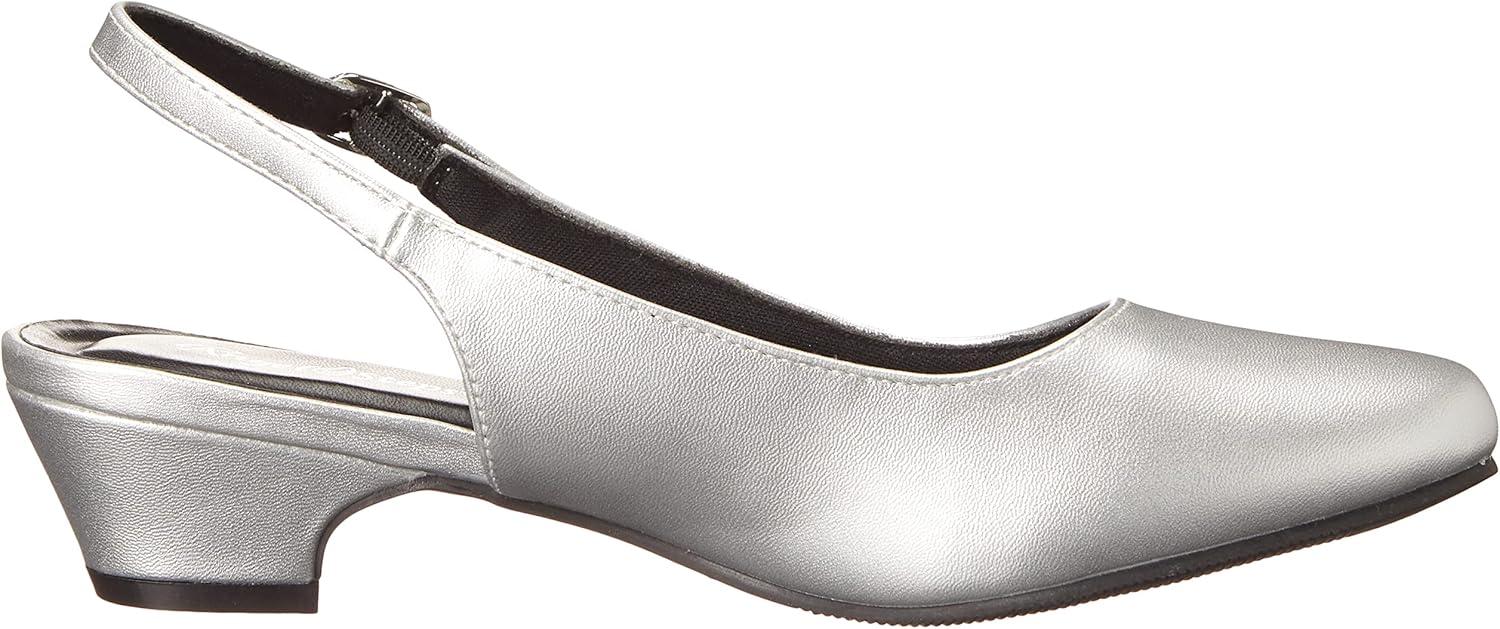 imageAngelSteps Womens Adult Delia Pumps Dress Shoes Low Heel SlingbackSilver