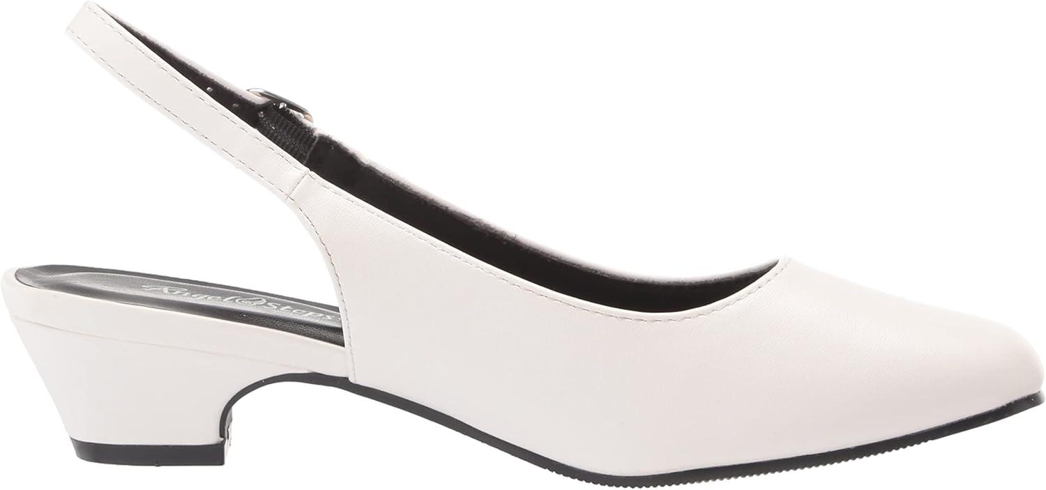 imageAngelSteps Womens Adult Delia Pumps Dress Shoes Low Heel SlingbackWhite