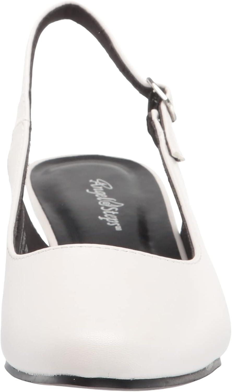 imageAngelSteps Womens Adult Delia Pumps Dress Shoes Low Heel SlingbackWhite