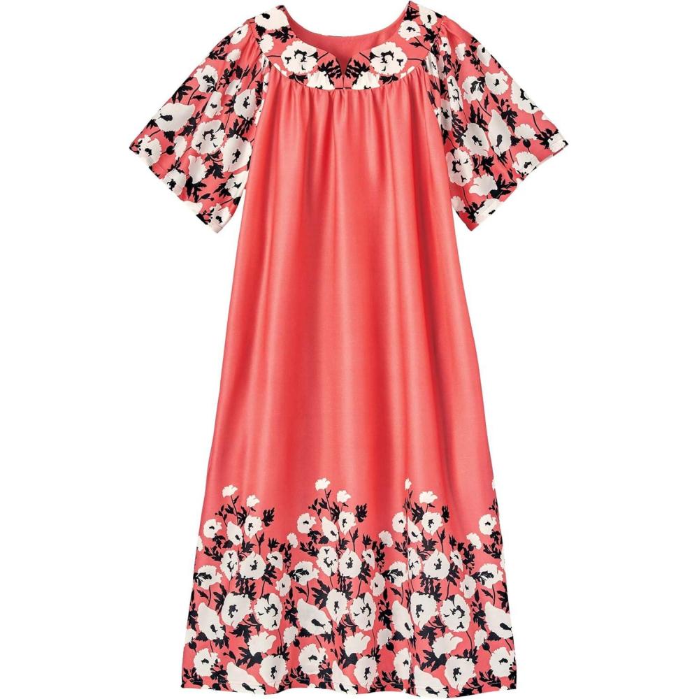 imageAmeriMark Casual Womens Patio Muumuu House Dress Loose Comfortable Short Sleeve Sun Dress Lounger Gown Sleepwear for LadiesRosette Floral