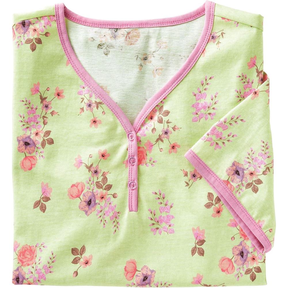 imageAmeriMark Print Knit PJ Sleepwear Two Piece Pajama Short Set for WomenMint Floral