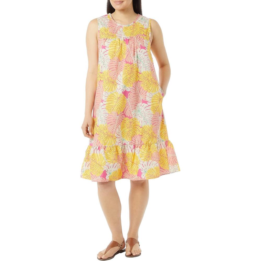imageAmeriMark Womens Breezy Casual Sundress Beach Coverup Sleeveless with Side PocketPalms